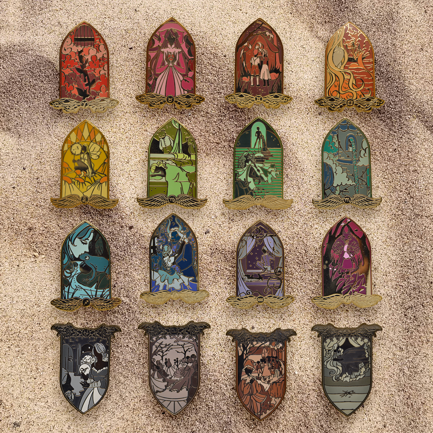 Zodiac x Fairy Tale enamel pins