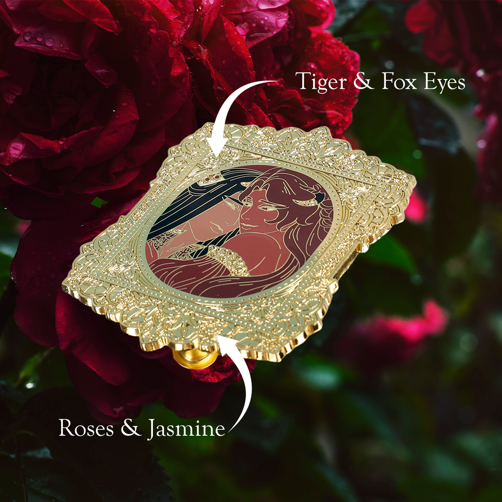 Gold And Rubies -  Motif Big Enamel Pin