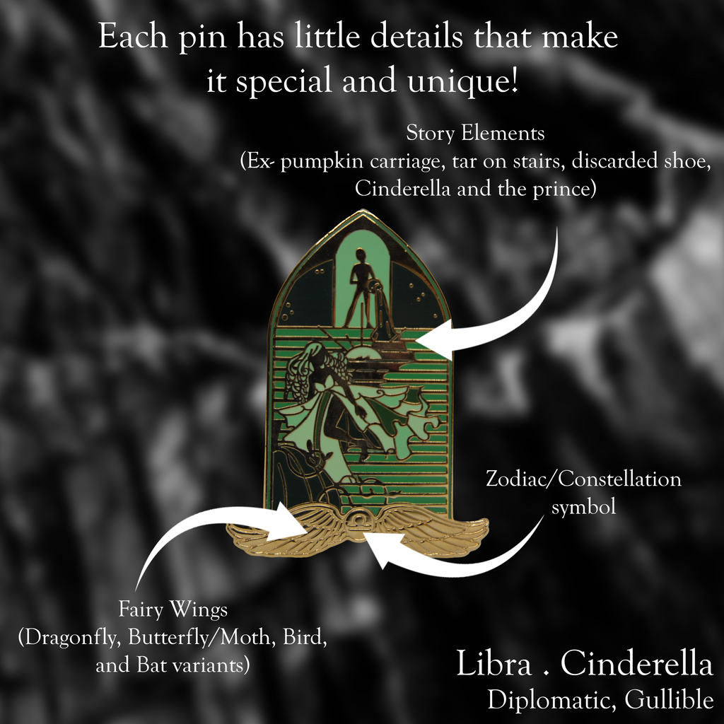 Zodiac x Fairy Tale enamel pins